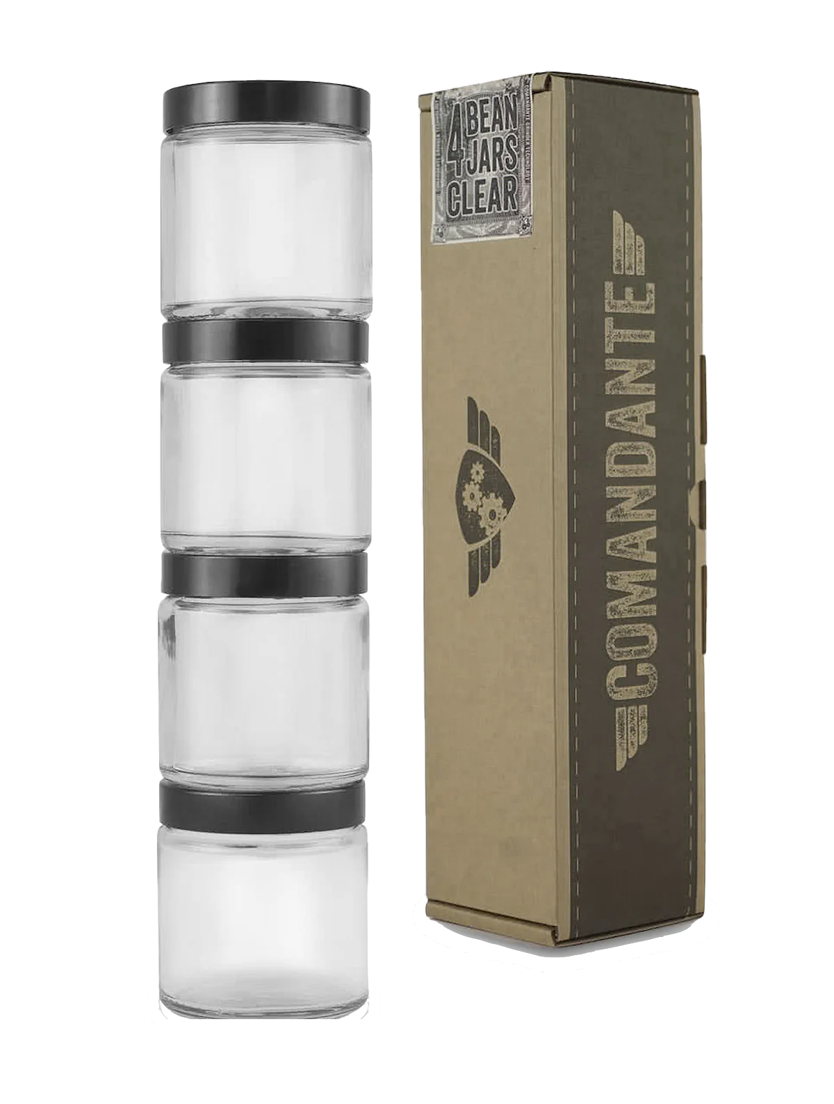 Glass Bean Jar Clear - 4-Pack