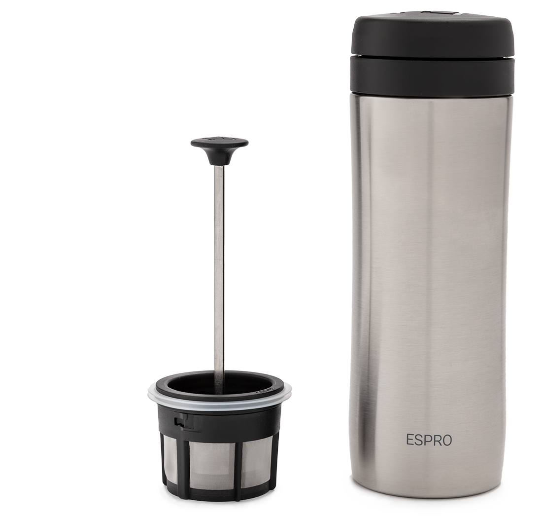 Travel Press 350 ml – Brushed Stainless Steel