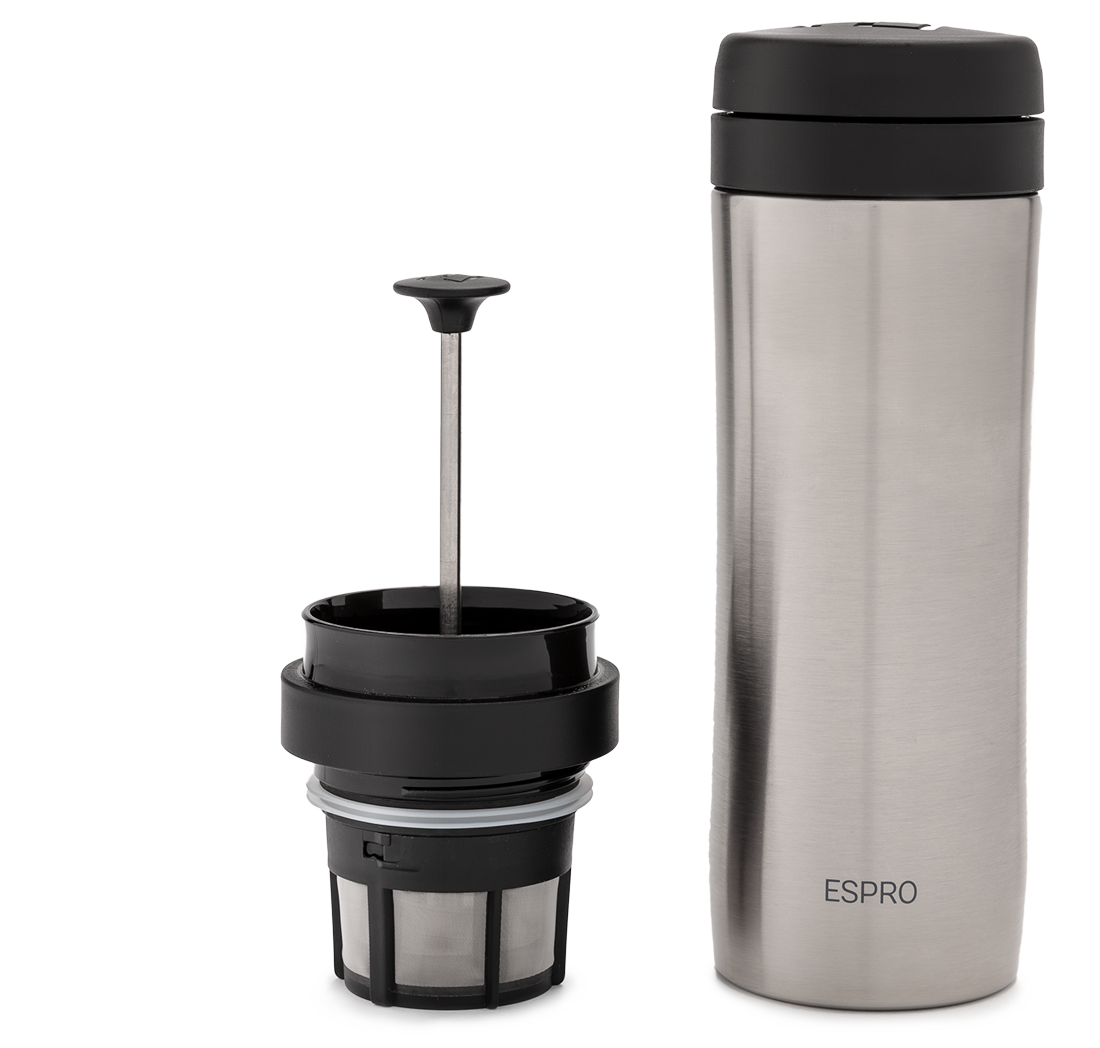Travel Press 350 ml – Brushed Stainless Steel