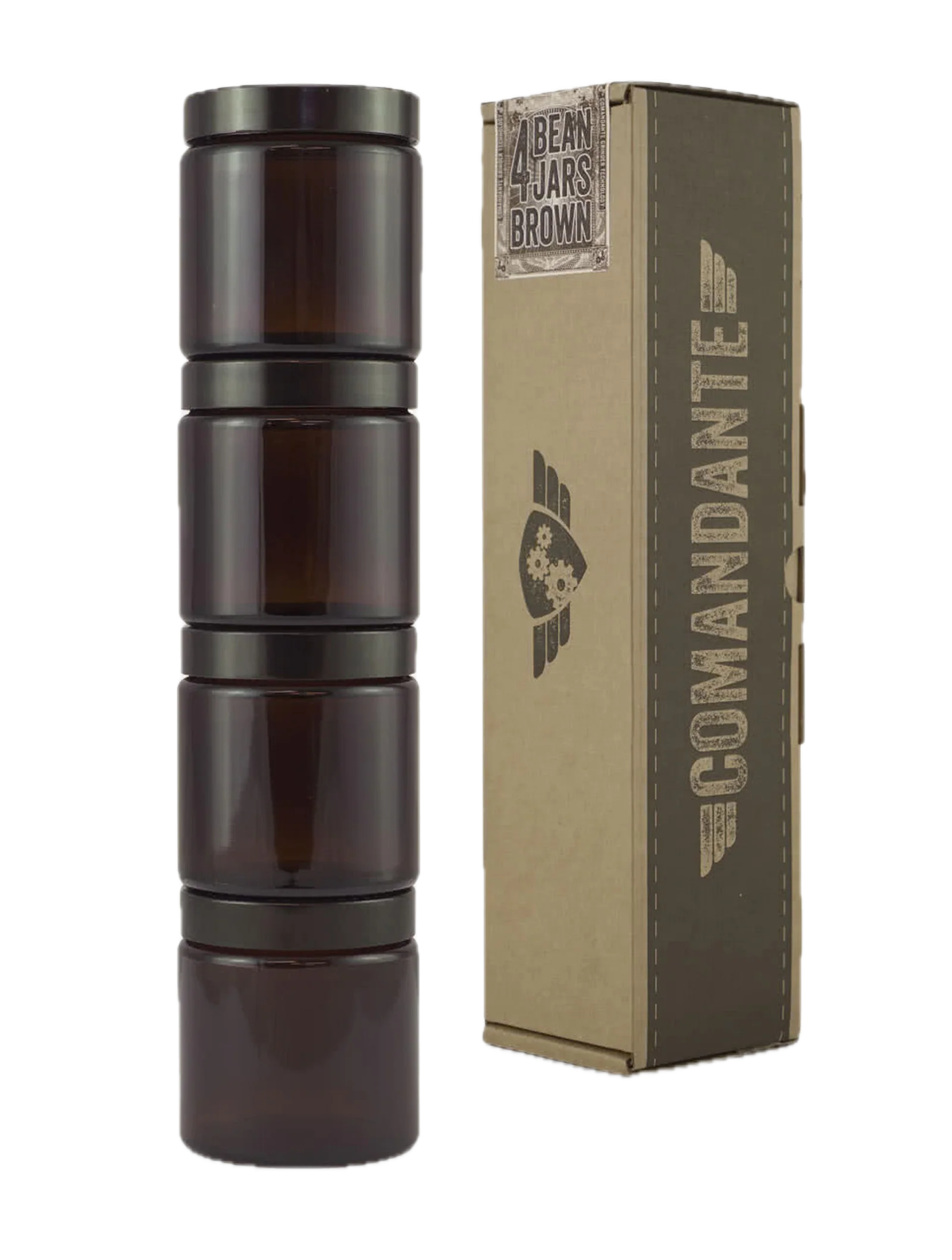 Glass Bean Jar Brown - 4-Pack