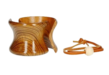 Tiger Wood Collar with Leather Tie